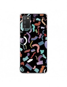 Coque Samsung A02S Curly and Zigzag Stripes Black -...