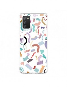Coque Samsung A02S Curly and Zigzag Stripes White -...