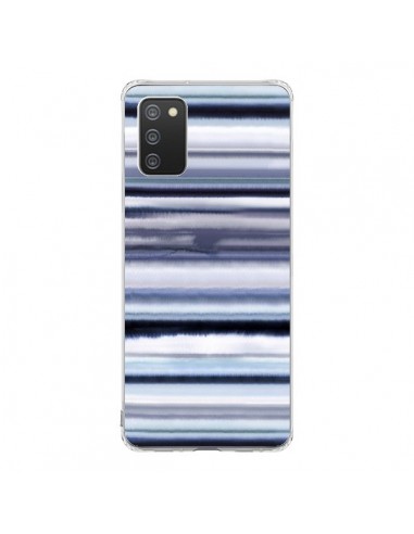 Coque Samsung A02S Degrade Stripes Watercolor Navy - Ninola Design