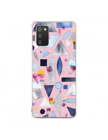 Coque Samsung A02S Geometric Pieces Pink - Ninola Design