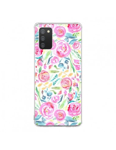 Coque Samsung A02S Speckled Watercolor Pink - Ninola Design