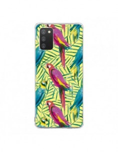 Coque Samsung A02S Tropical Monstera Leaves Multicolored...