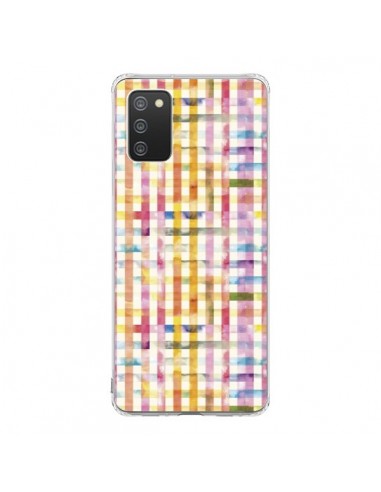 Coque Samsung A02S Vichy Black Yellow - Ninola Design