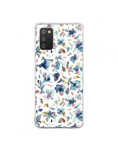 Coque Samsung A02S Watery Hibiscus Blue - Ninola Design