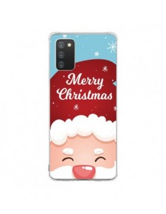 Coque Samsung A02S Bonnet du Père Noël Merry Christmas -...