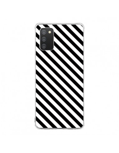 Coque Samsung A02S Bonbon Candy Noire et Blanche Rayée - Nico