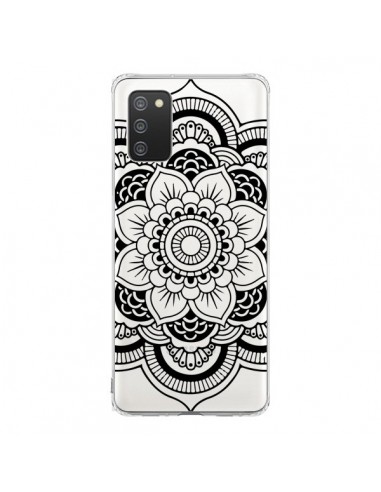 Coque Samsung A02S Mandala Noir Azteque Transparente - Nico