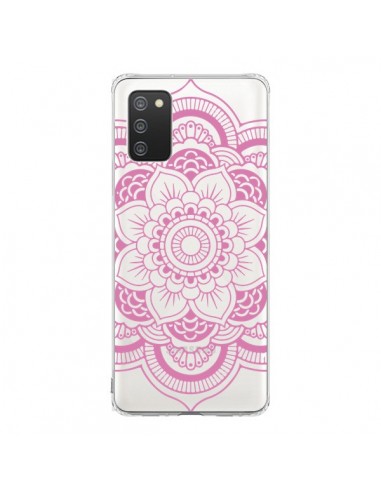 Coque Samsung A02S Mandala Rose Clair Azteque Transparente - Nico