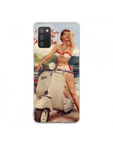 Coque Samsung A02S Pin Up With Love From the Riviera Vespa Vintage - Nico