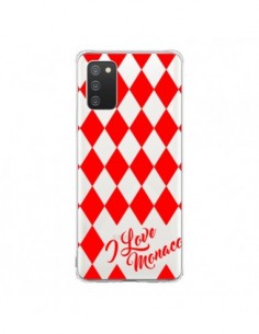 Coque Samsung A02S I Love Monaco et Losange Rouge - Nico