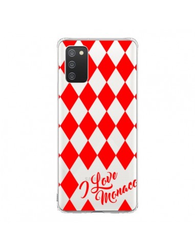 Coque Samsung A02S I Love Monaco et Losange Rouge - Nico