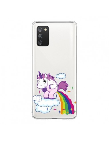 Coque Samsung A02S Licorne Caca Arc en Ciel Transparente - Nico