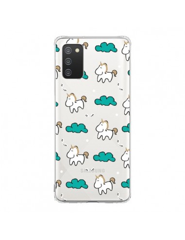 Coque Samsung A02S Licorne et Nuages Transparente - Nico