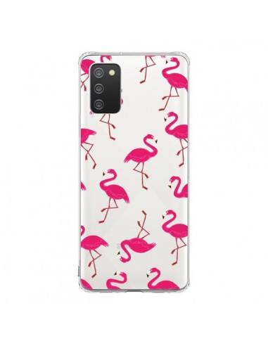 Coque Samsung A02S flamant Rose et Flamingo Transparente - Nico