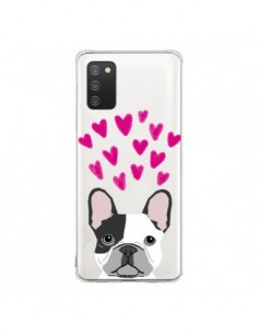 Coque Samsung A02S Bulldog Français Coeurs Chien...