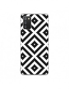 Coque Samsung A02S Diamond Chevron Black and White - Pura...