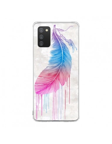 Coque Samsung A02S Plume arc-en-ciel - Rachel Caldwell