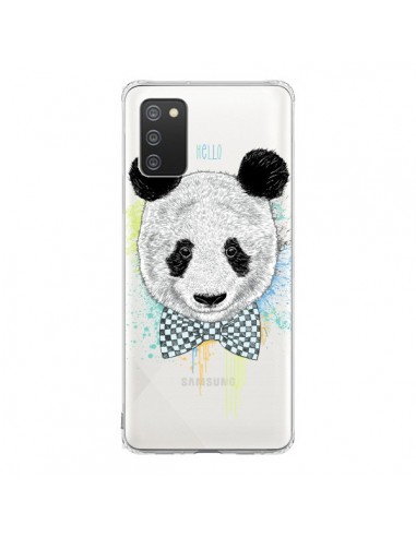 Coque Samsung A02S Panda Noeud Papillon Transparente - Rachel Caldwell