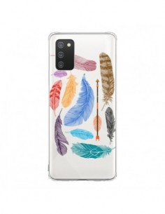 Coque Samsung A02S Plume Feather Couleur Transparente -...