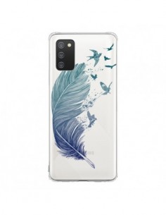 Coque Samsung A02S Plume Feather Fly Away Transparente -...