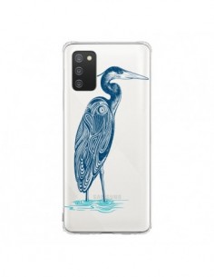 Coque Samsung A02S Heron Blue Oiseau Transparente -...