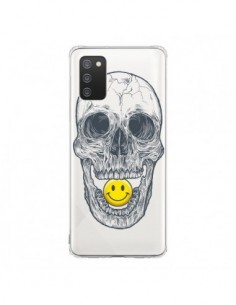Coque Samsung A02S Tête de Mort Smiley Transparente -...