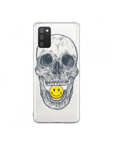 Coque Samsung A02S Tête de Mort Smiley Transparente - Rachel Caldwell