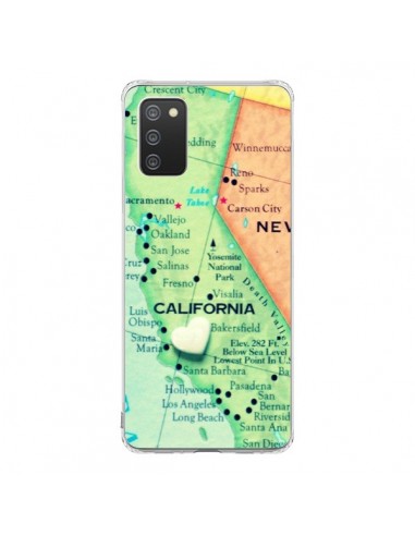 Coque Samsung A02S Carte Map Californie - R Delean