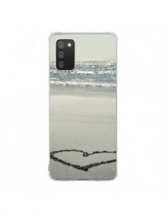 Coque Samsung A02S Coeoeur Plage Beach Mer Sea Love Sable...