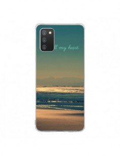 Coque Samsung A02S Be still my heart Mer Sable Beach...