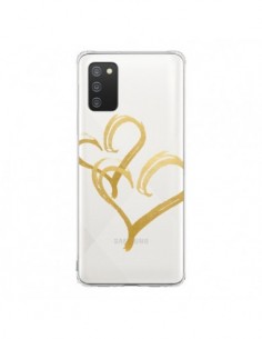 Coque Samsung A02S Deux Coeurs Love Amour Transparente -...