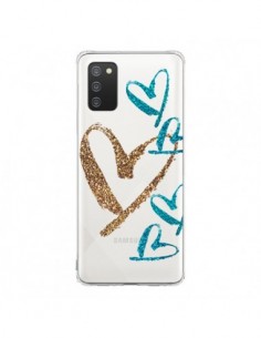 Coque Samsung A02S Coeurs Heart Love Amour Transparente -...