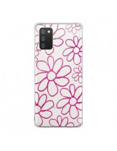Coque Samsung A02S Flower Garden Pink Fleur Transparente...