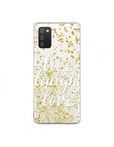 Coque Samsung A02S Live, Laugh, Love, Vie, Ris, Aime Transparente - Sylvia Cook