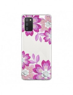 Coque Samsung A02S Winter Flower Rose, Fleurs d'Hiver...