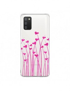 Coque Samsung A02S Love in Pink Amour Rose Fleur...