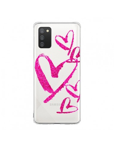 Coque Samsung A02S Pink Heart Coeur Rose Transparente - Sylvia Cook