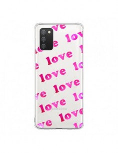 Coque Samsung A02S Pink Love Rose Transparente - Sylvia Cook