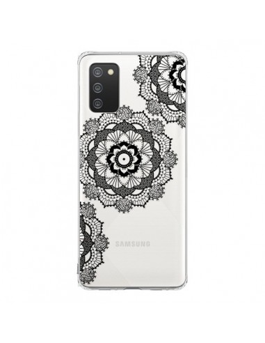 Coque Samsung A02S Triple Mandala Noir Black Transparente - Sylvia Cook