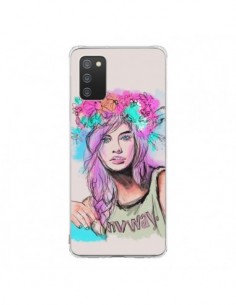 Coque Samsung A02S Femme Mannequin Barbara Palvin - Sara...