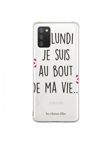 Coque Samsung A02S Le lundi, je suis au bout de ma vie Transparente - Les Vilaines Filles