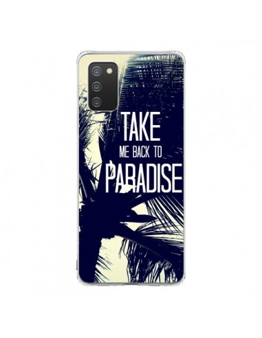Coque Samsung A02S Take me back to paradise USA Palmiers - Tara Yarte