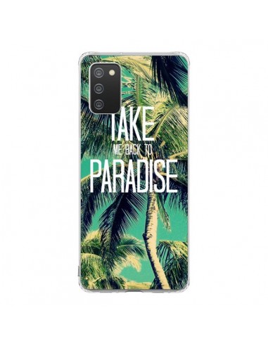 Coque Samsung A02S Take me back to paradise USA Palmiers Palmtree - Tara Yarte