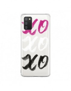 Coque Samsung A02S XoXo Rose Blanc Noir Transparente -...