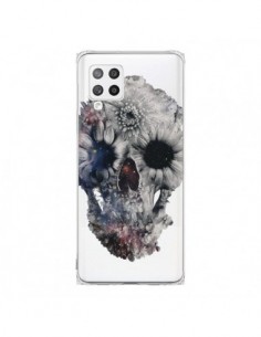 Coque Samsung A42 Floral Skull Tête de Mort Transparente...