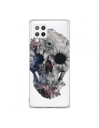 Coque Samsung A42 Floral Skull Tête de Mort Transparente - Ali Gulec