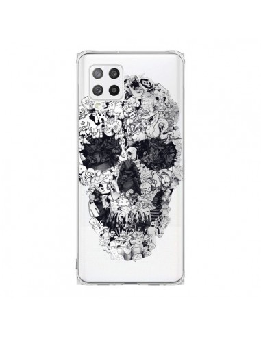 Coque Samsung A42 Doodle Skull Dessin Tête de Mort Transparente - Ali Gulec