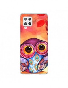 Coque Samsung A42 Chouette Feuilles Automne - Annya Kai