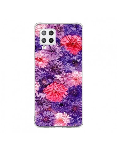 Coque Samsung A42 Fleurs Violettes Flower Storm - Asano Yamazaki