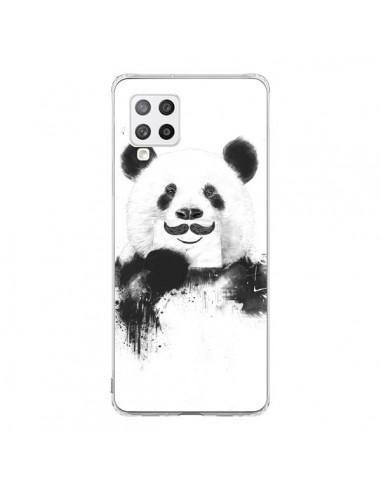 Coque Samsung A42 Funny Panda Moustache Movember - Balazs Solti